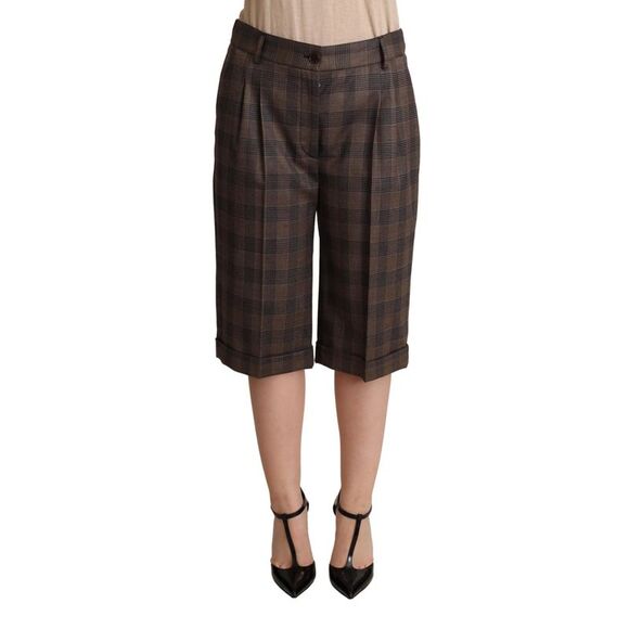 Dolce & Gabbana Gray Polyester Mid Waist Casual Bermuda Shorts